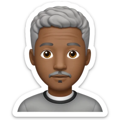 A cool debinaire black man with a very short wavy gray haired crew cut and a very short trimmed goatee. sticker