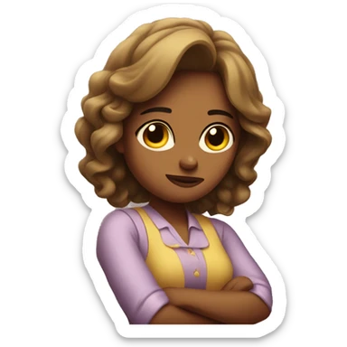 Arms crossed lady who is cute upset sticker