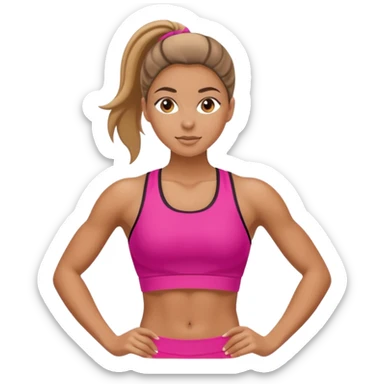 chica joven entrenando sticker
