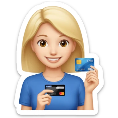 girl with a credit card sticker