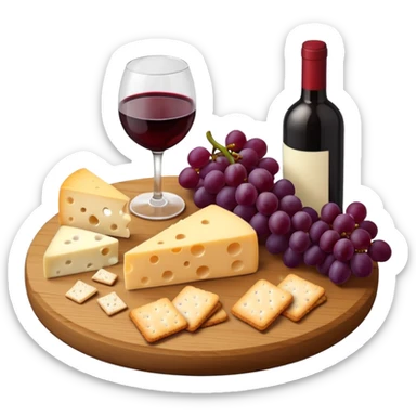 Cheese board and wine  sticker