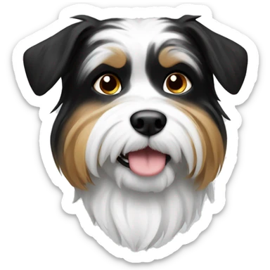 dog biewer york with black head and white body sticker