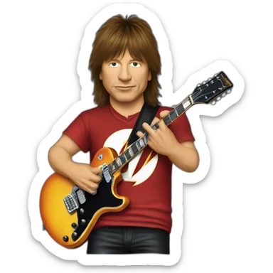 Richie Sambora wearing an  AC/DC tshirt sticker