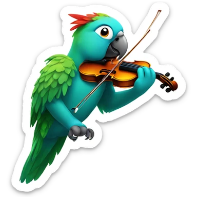 parrot plays the violin sticker