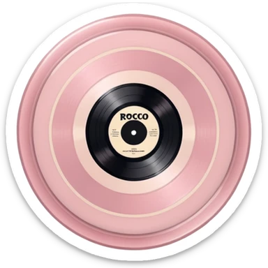 Vintage rococo pale pink vinyl record sticker