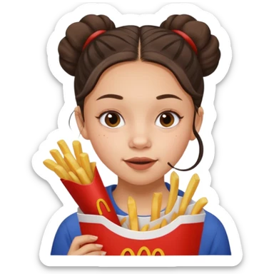 olivia rodrigo munching fries sticker