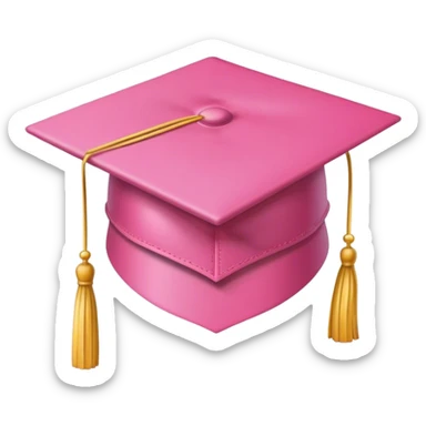 Pink graduation cap sticker