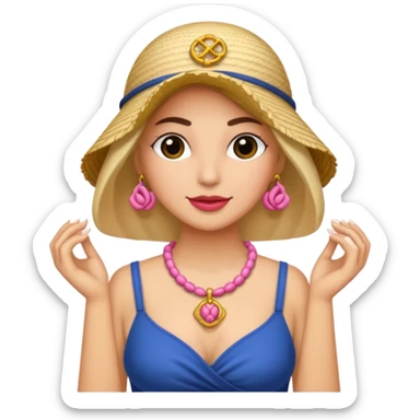 Rosa mujer comprando collares de concha marina 🐚  sticker