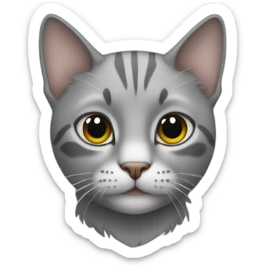 cat grey sticker