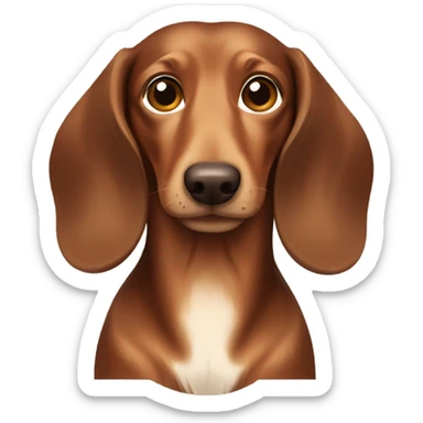 Brown longhair dachs with light Brown eyes and Brown nose in a sunny field sticker