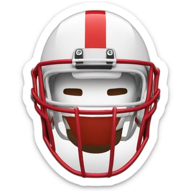 Football player red helmet white facemask sticker