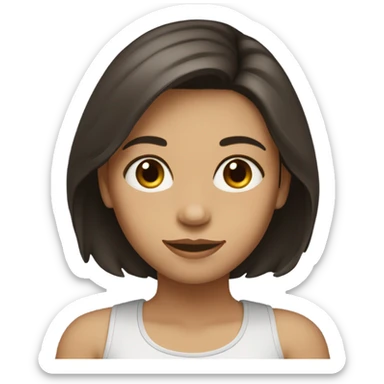 girl with dark brown hair shoulder length  sticker