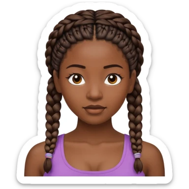 a black woman with braids with a crop top sticker