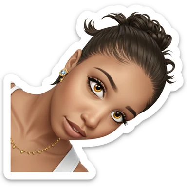 portrait of a girl with jewelry sticker