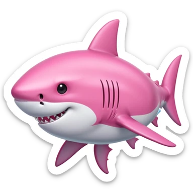 Pink shark with pink bow on its head sticker