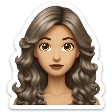 Mujer cabello largo negro ojos color café con delntal trabajando resina epoxica sticker