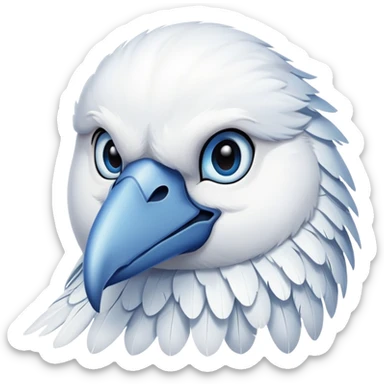 A white crow with blue eyes sticker