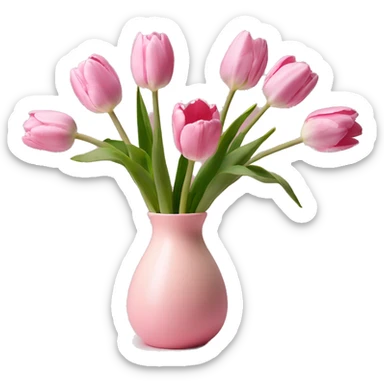 Pastell pink tulips vase sticker