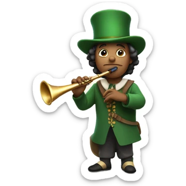 pied piper with flute and pointed hat sticker