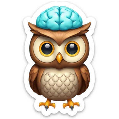 owl with glowing brain idea moment sticker