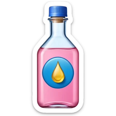 bottle of oil blue top pink outside with logo that says Diddys Oil sticker