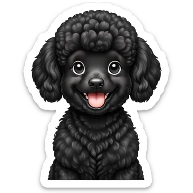 Black poodle smile sticker