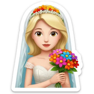 bride flower bouquet sticker
