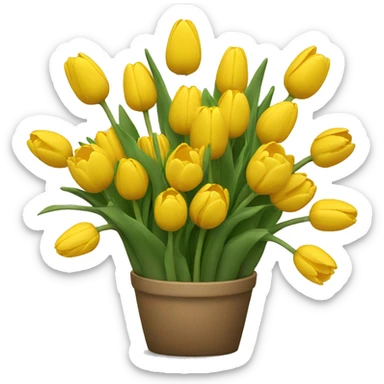 Yellow tulips  sticker