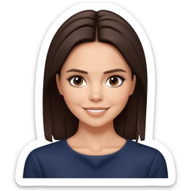 Victoria Beckham with dark brown hair sticker