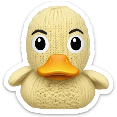Knitted duck sticker