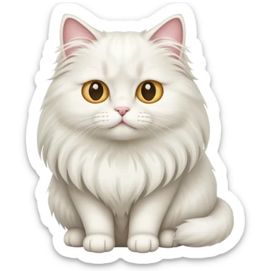 White long-haired cat sticker