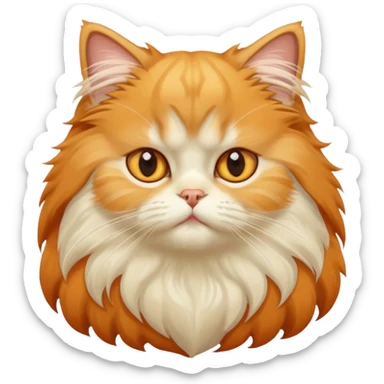 orange and white persian cat sticker