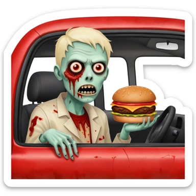 zombie drive-thru cravings sticker