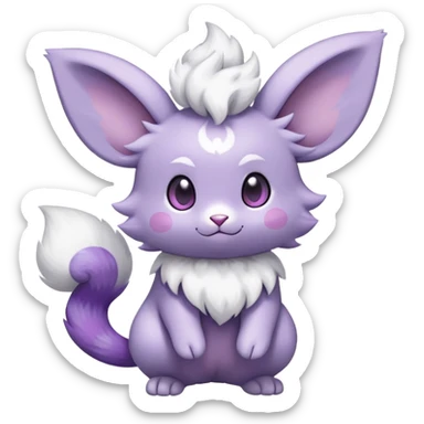 Minccino-Espurr-Fakémon-hybrid-creature (full body)  sticker