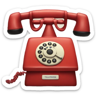 Red old telephones sticker