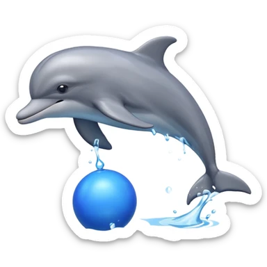 Dolphin jumping with ball sticker