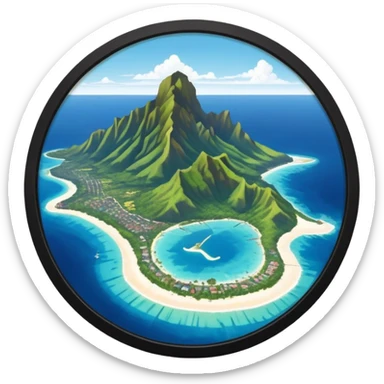 île de Moorea, vue Satellite sticker