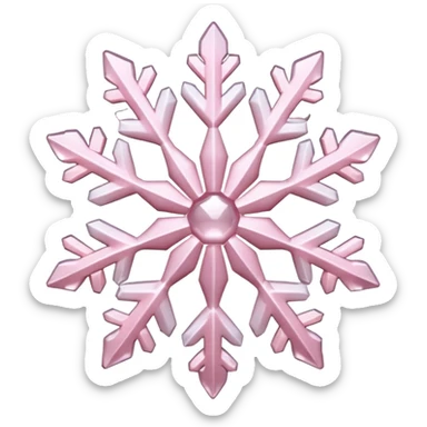snow flake pale pink 3d icy translucent texture sticker
