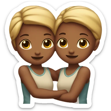 Two girls shows heart with trait hands (arms) sticker