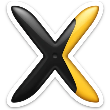 make a letter x emoji in the color black and make the background transparent sticker