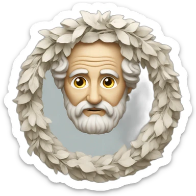 greek philosopher wreath sticker