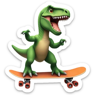 Dinosaur riding a skateboard  sticker