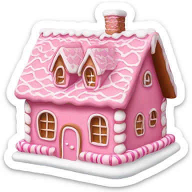 Pink gingerbread house sticker