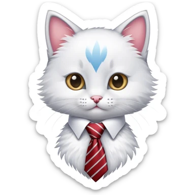kitten wearing a big necktie sticker
