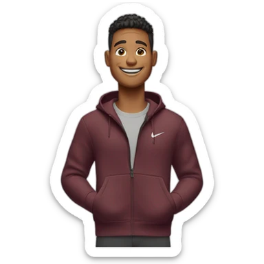 happy guy with nike tech fleece jacket, thumbs up sticker