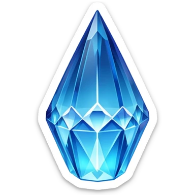 Long blue glowing crystal  sticker