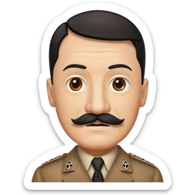 Je veux un emoji représentant adolf Hitler portant une moustache noir et carré sticker