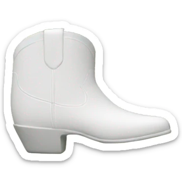 White cowgirl boot vase growing a palm sticker