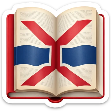 An open book with English flag pattern on it sticker