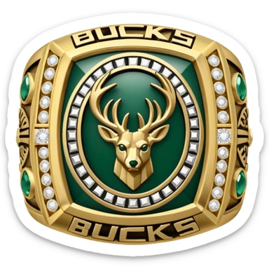 Milwaukee bucks championship ring facing front sticker